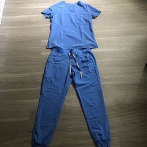 FIGS SCRUBS CEIL BLUE ZAMORA JOGGERS +CATARINA TOP